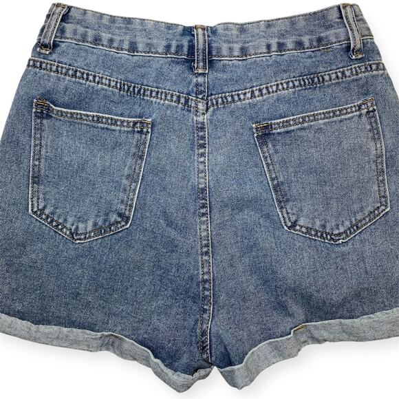 Shein Women’s Small Light Blue Wash Rolled Hem Basic Denim Shorts - Picture 4 of 6